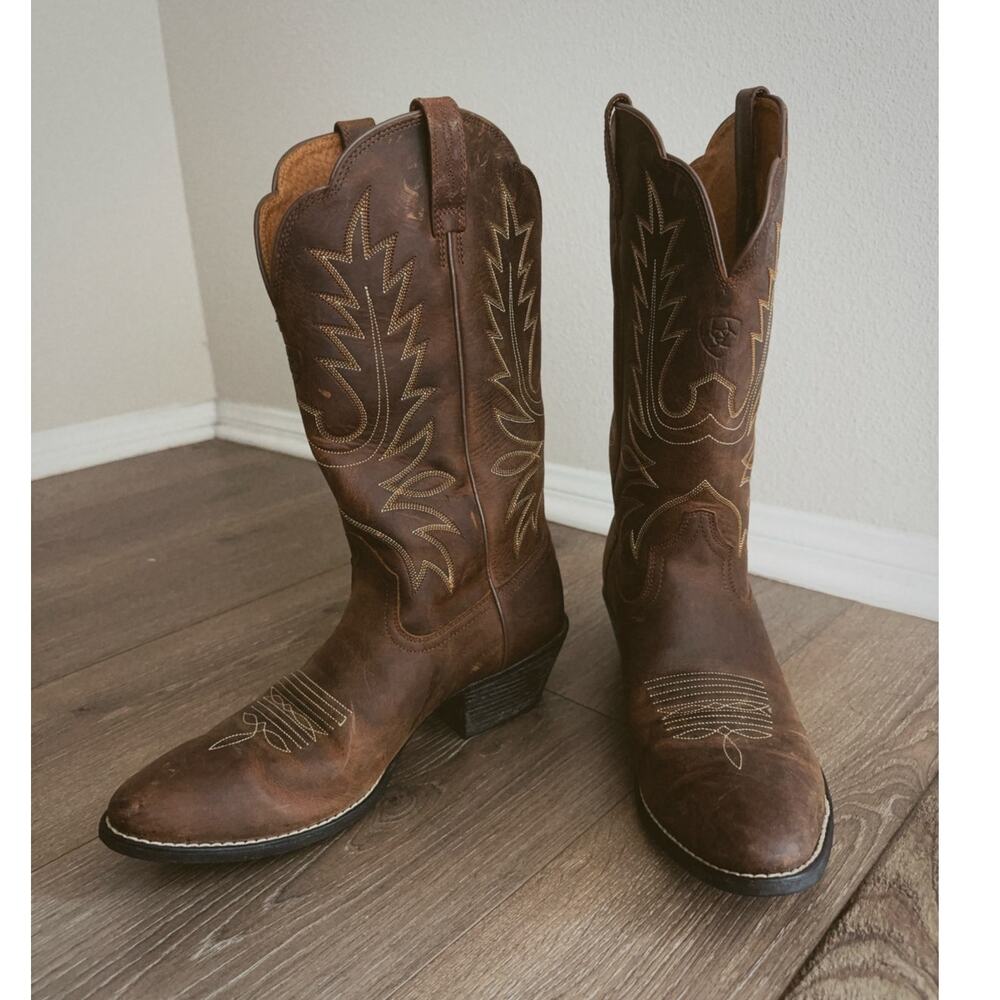 Ariat Brown Leather Western Cowboy Boots Cowgirl Rodeo #15725 US 10B